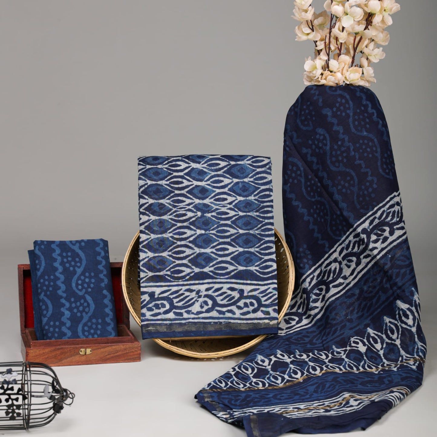 Royal Chanderi Silk Suit With Bagru Inspired Dabu Print