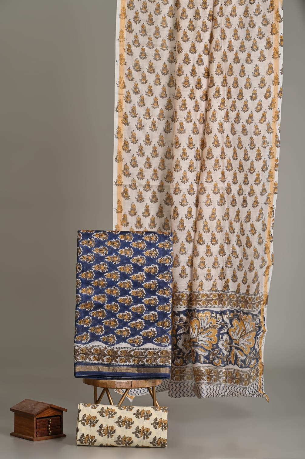 Bagru Print Chanderi Silk Suit set