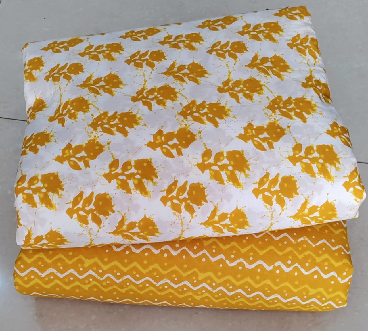 Exclusive Hand Block Printed Cotton Top & Bottom Suit Set (PCVTB8)