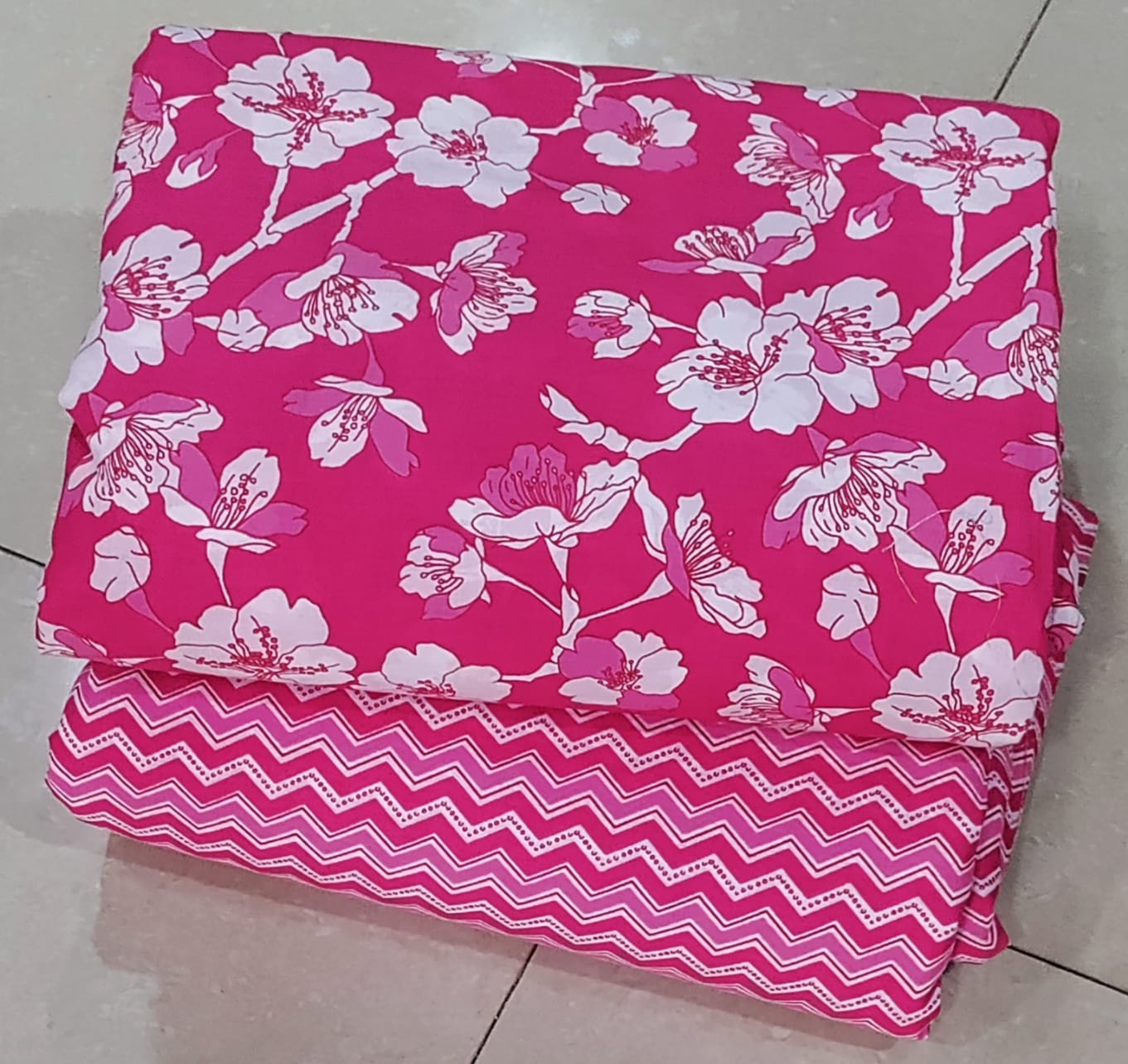 Premium Hand Block Print Cotton Top & Bottom Suit Set (22)