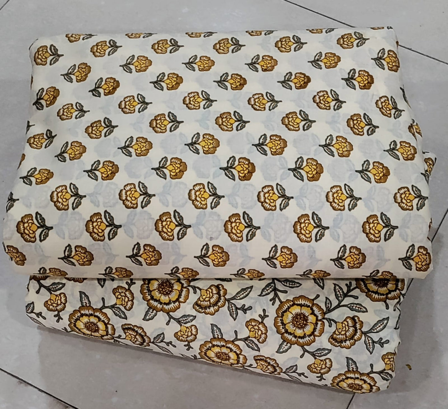 Hand Block Print Pure Cotton Top & Bottom Suit Set (PCVTB14)