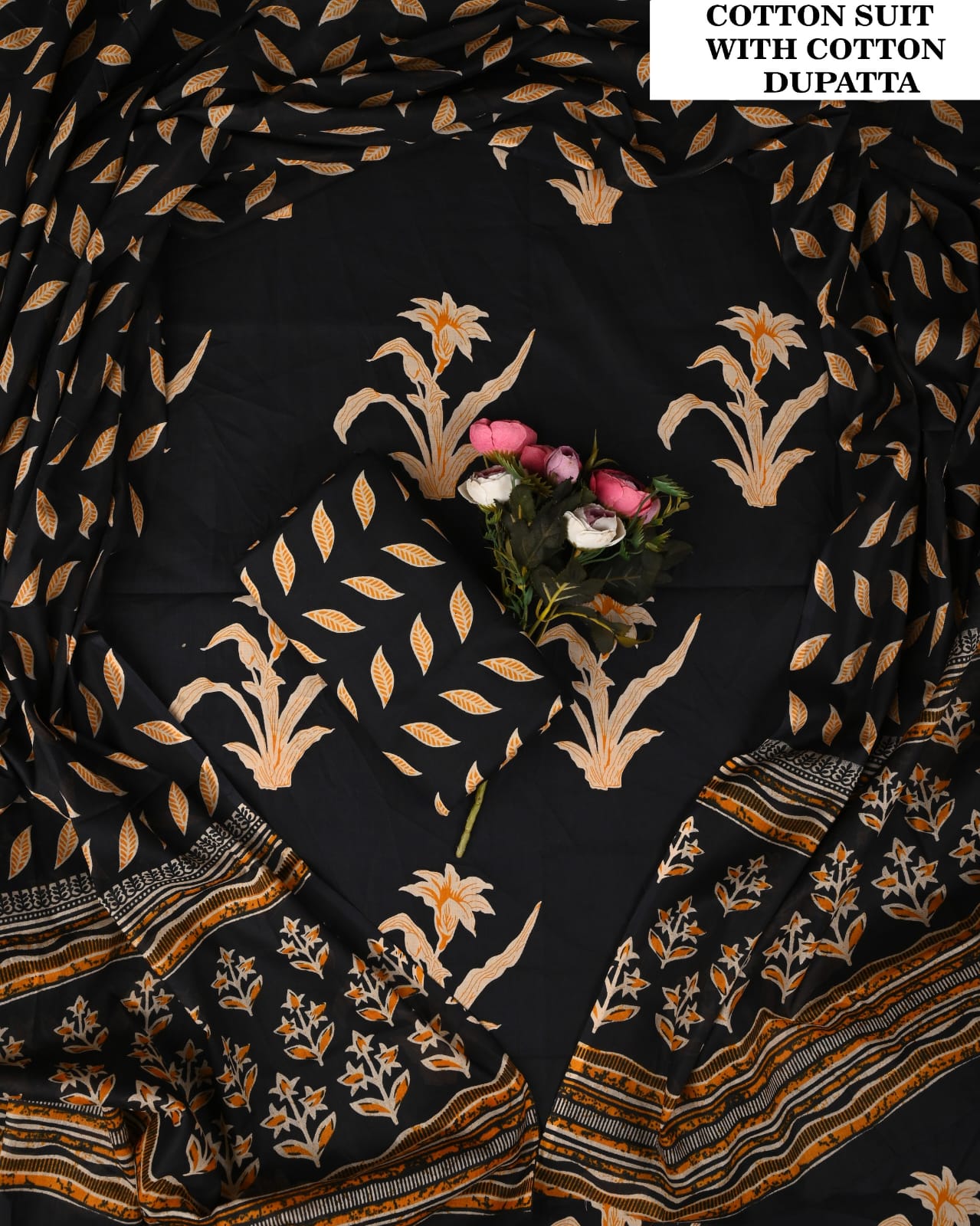 Hand Block Printed Cotton Suit Set (PCVCSCD47)