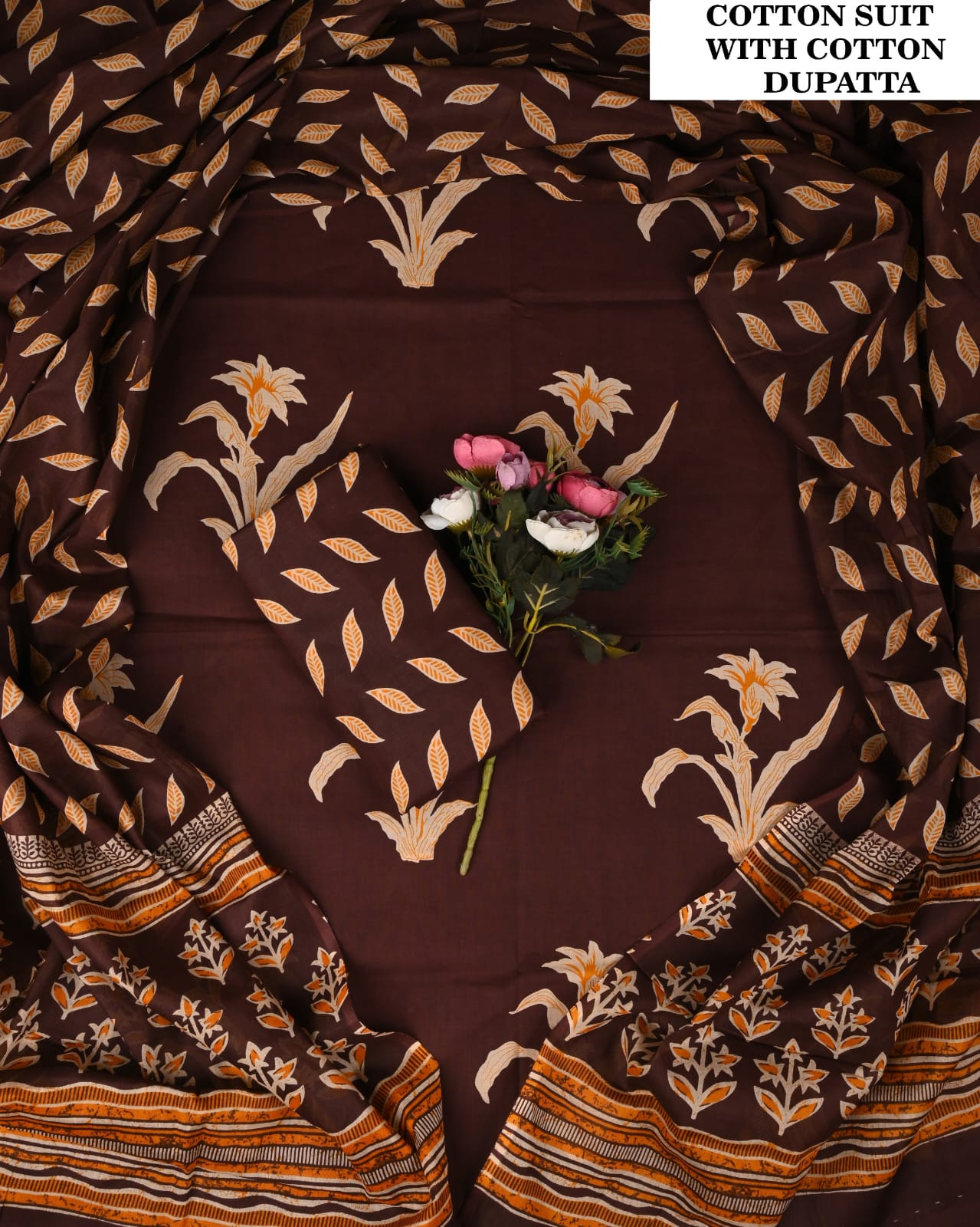 Exclusive Hand Block Printed Organic Cotton Suit Set (PCVCSCD57)