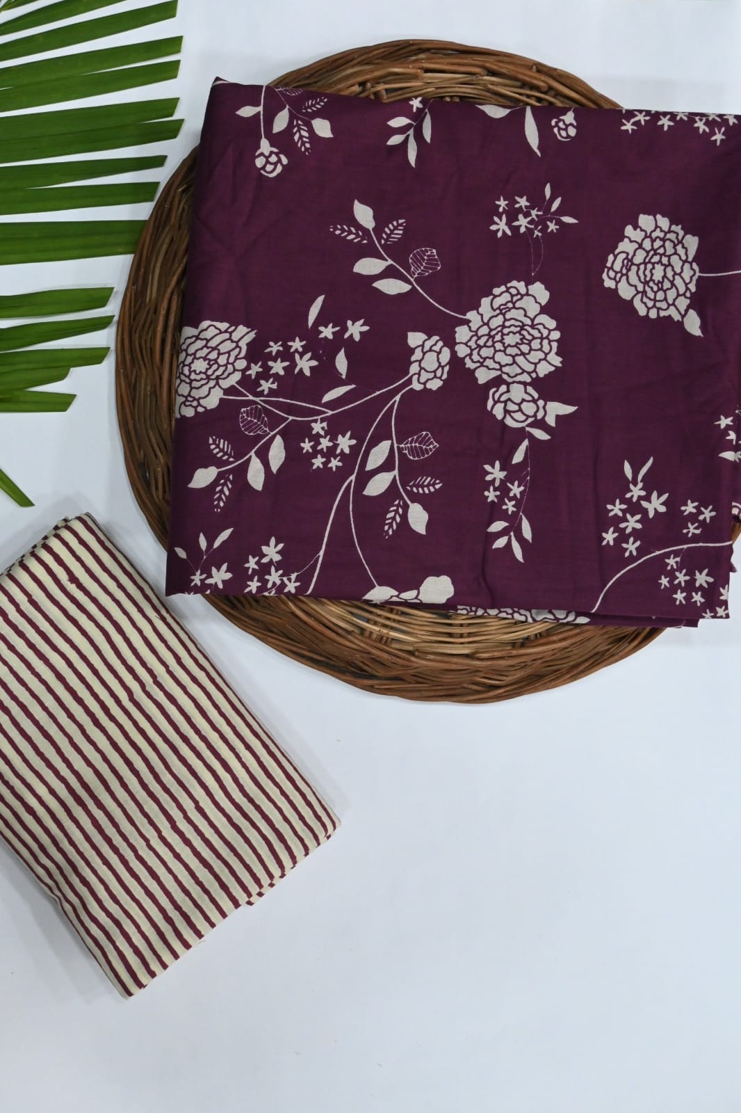 Hand Block Print Pure Cotton Top & Bottom Suit Set (14)
