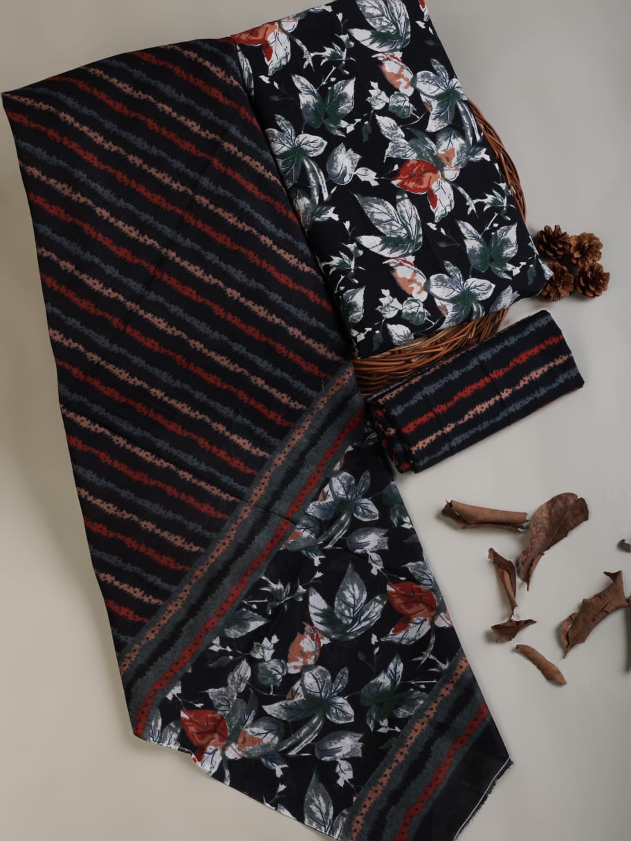 Exclusive Pure Cotton Suit With Mulmul Dupatta