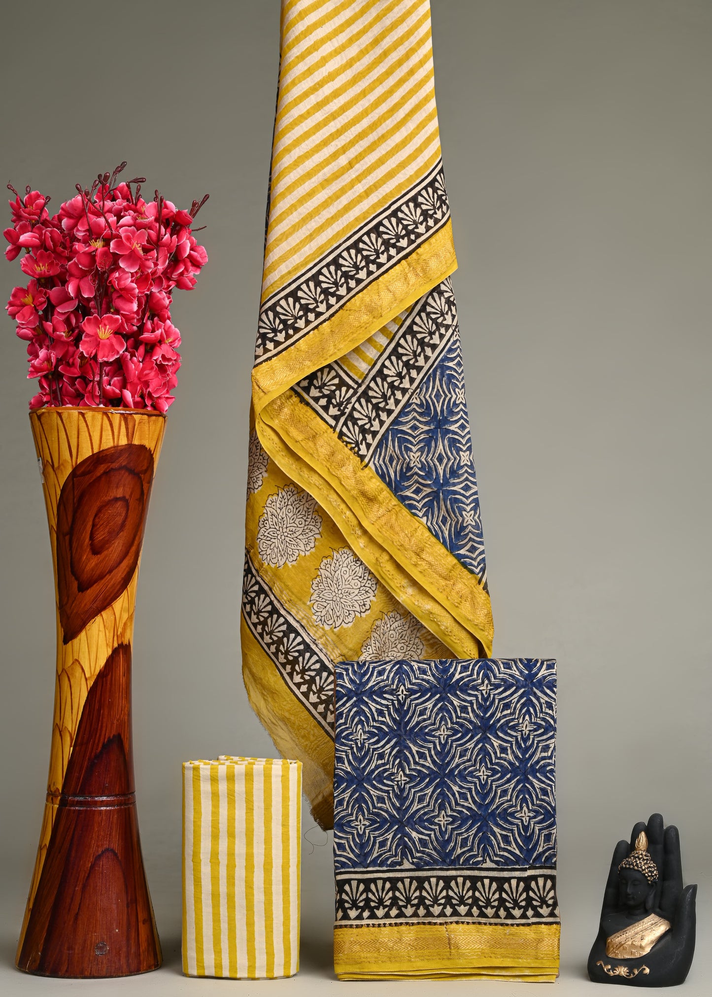 Premium Bagru Hand Block Print Maheshwari Silk Suit