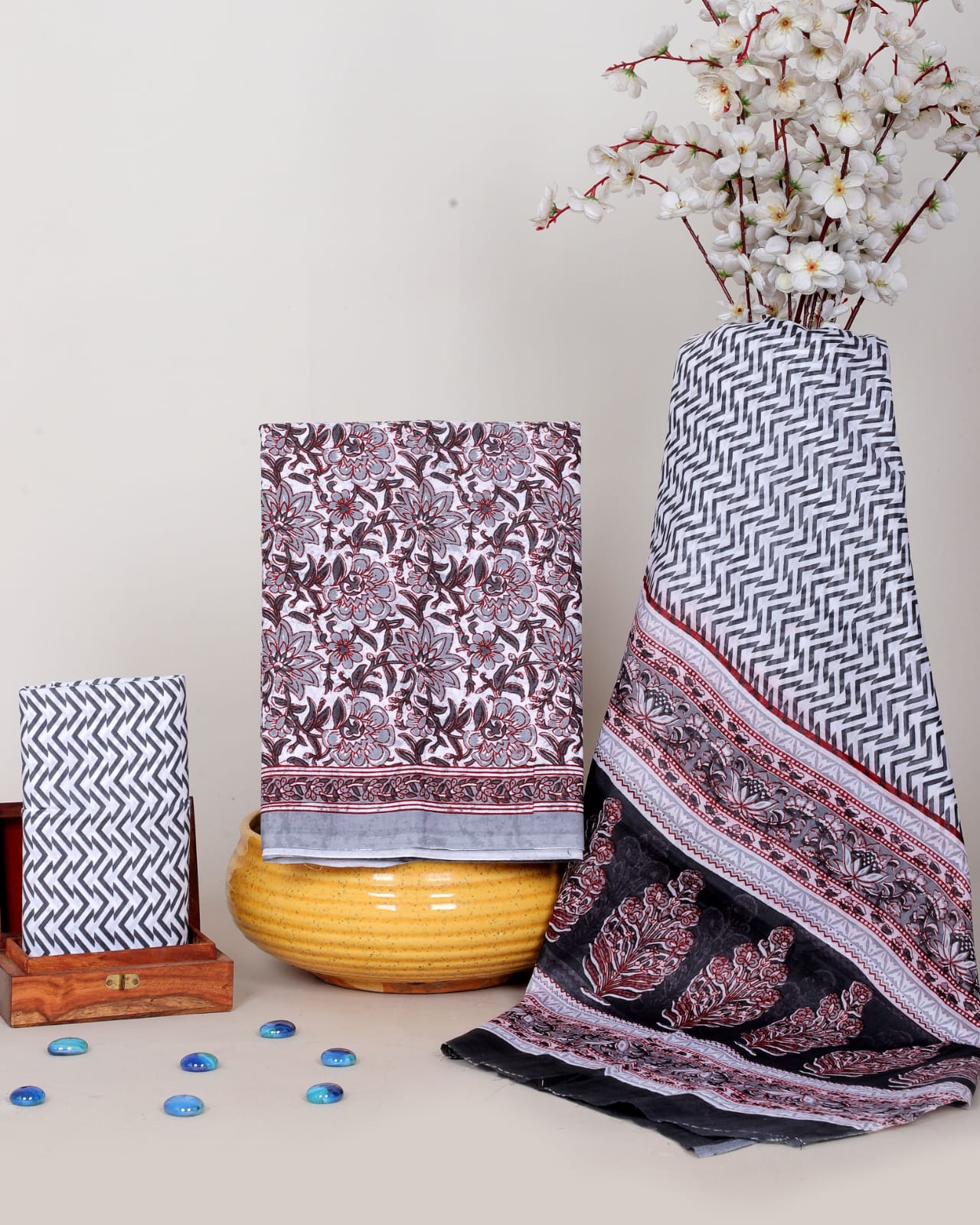 Premium Pure Cotton Suit With Mulmul Dupatta