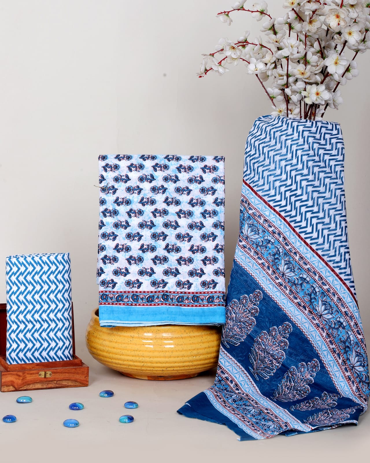 Exclusive Cotton Suit Set With Mulmul Dupatta