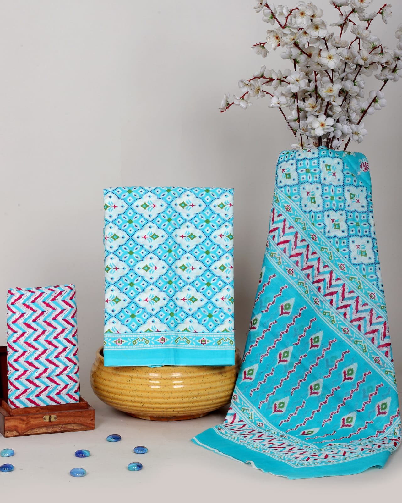 Premium Pure Cotton Suit With Mulmul Dupatta