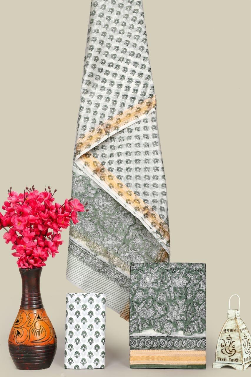 Maheshwari Silk Cotton Blend Suit Set