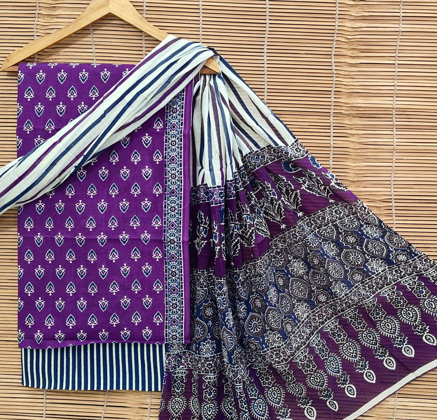 Premium Hand Block Print Cotton Suit Set