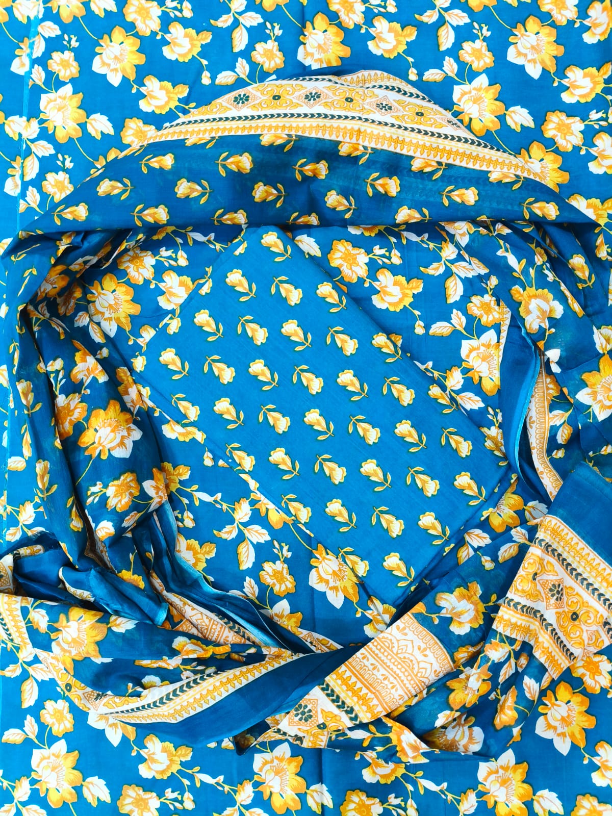 Exclusive Cotton Suit With Mulmul Dupatta