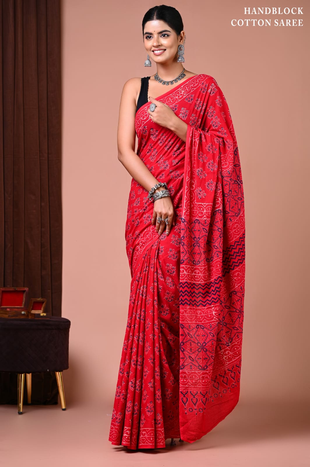 Elegant Hand Block Printed Cotton Saree Collection