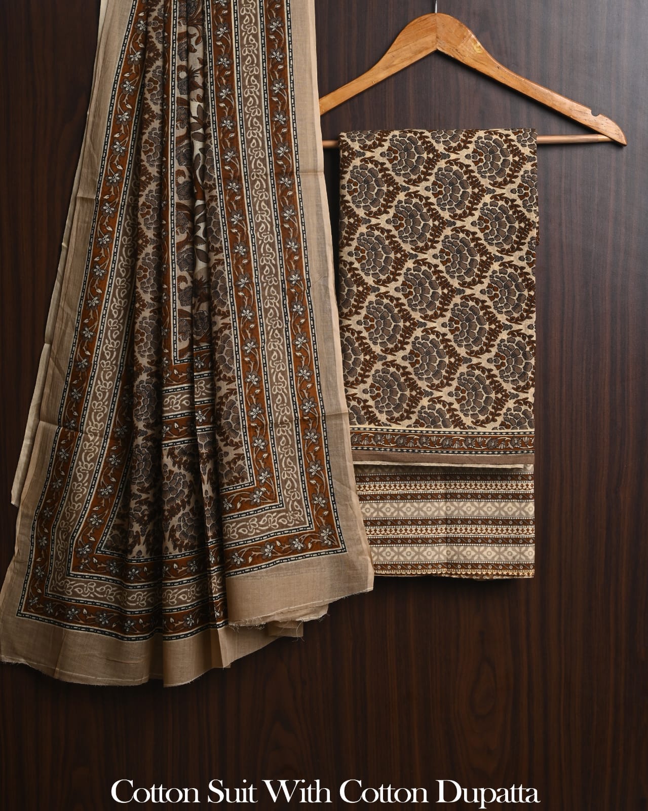 Authentic Jaipur Block Print Cotton Suit with Cotton Dupatta