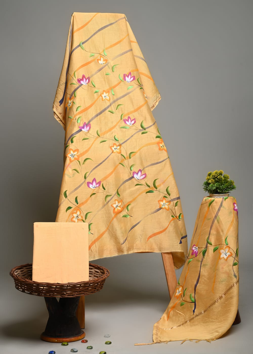 Exclusive Hand Block Printed Red Chanderi Silk Suit