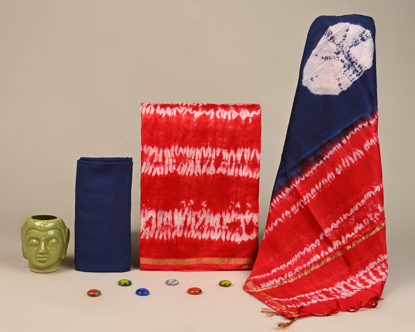 Exclusive Hand Block prints Chanderi Silk Suit Set