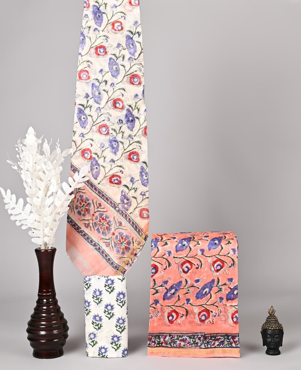 Premium Hand Block Print Chanderi Silk Suit Set
