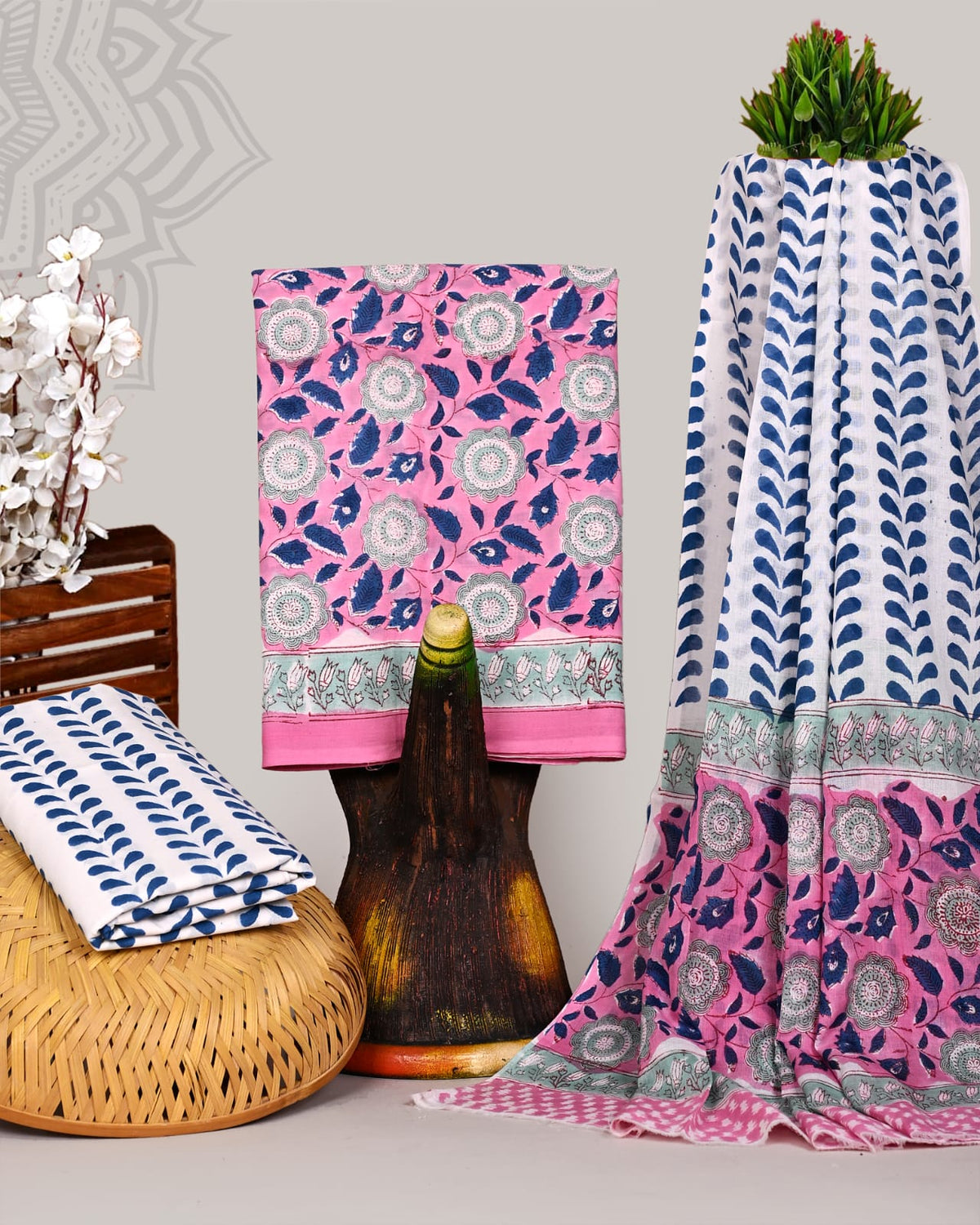 Premium Hand Block Print Cotton Suit Set