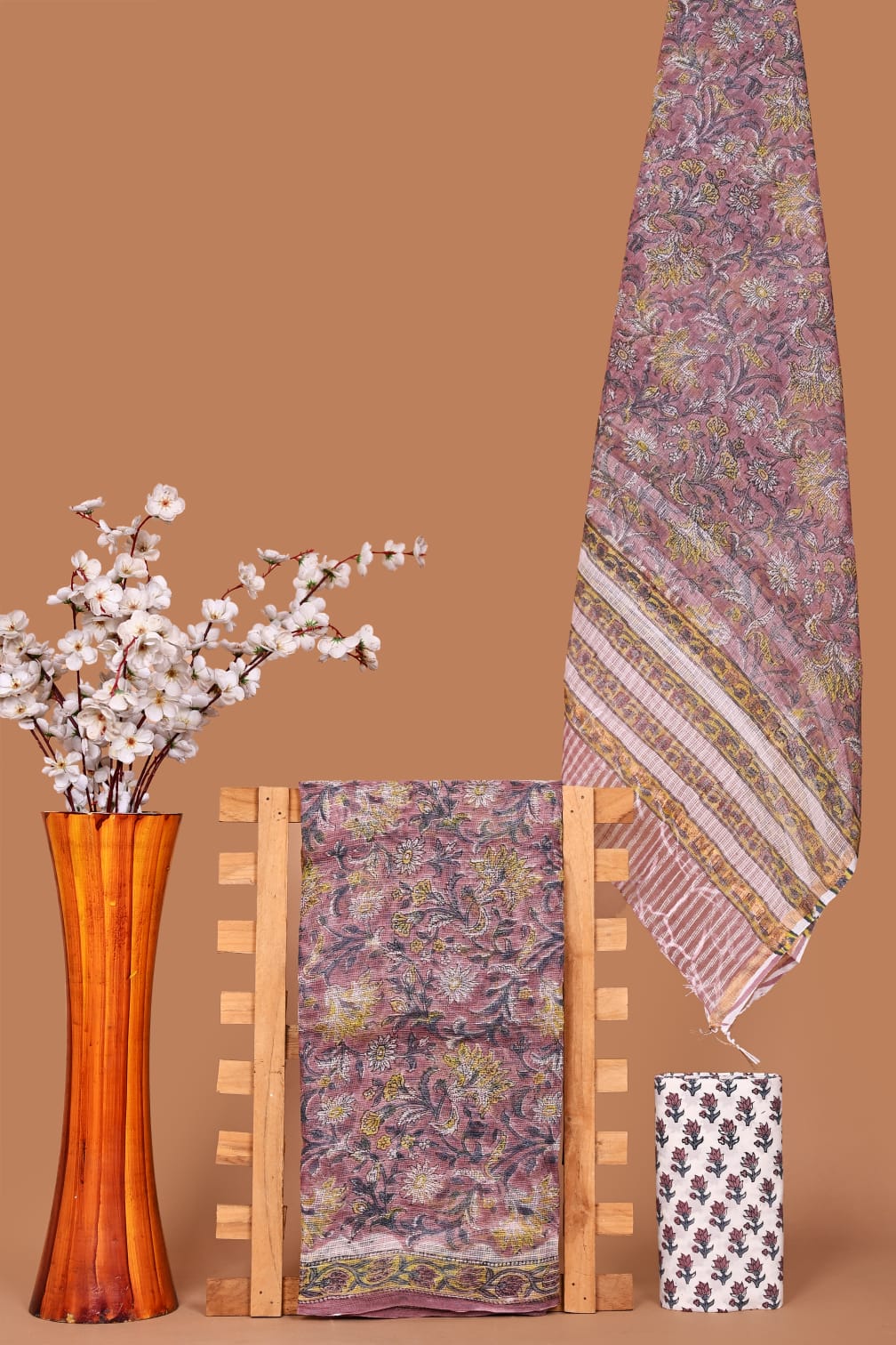 Elegant Hand Block Printed Kota Cotton Suit Material
