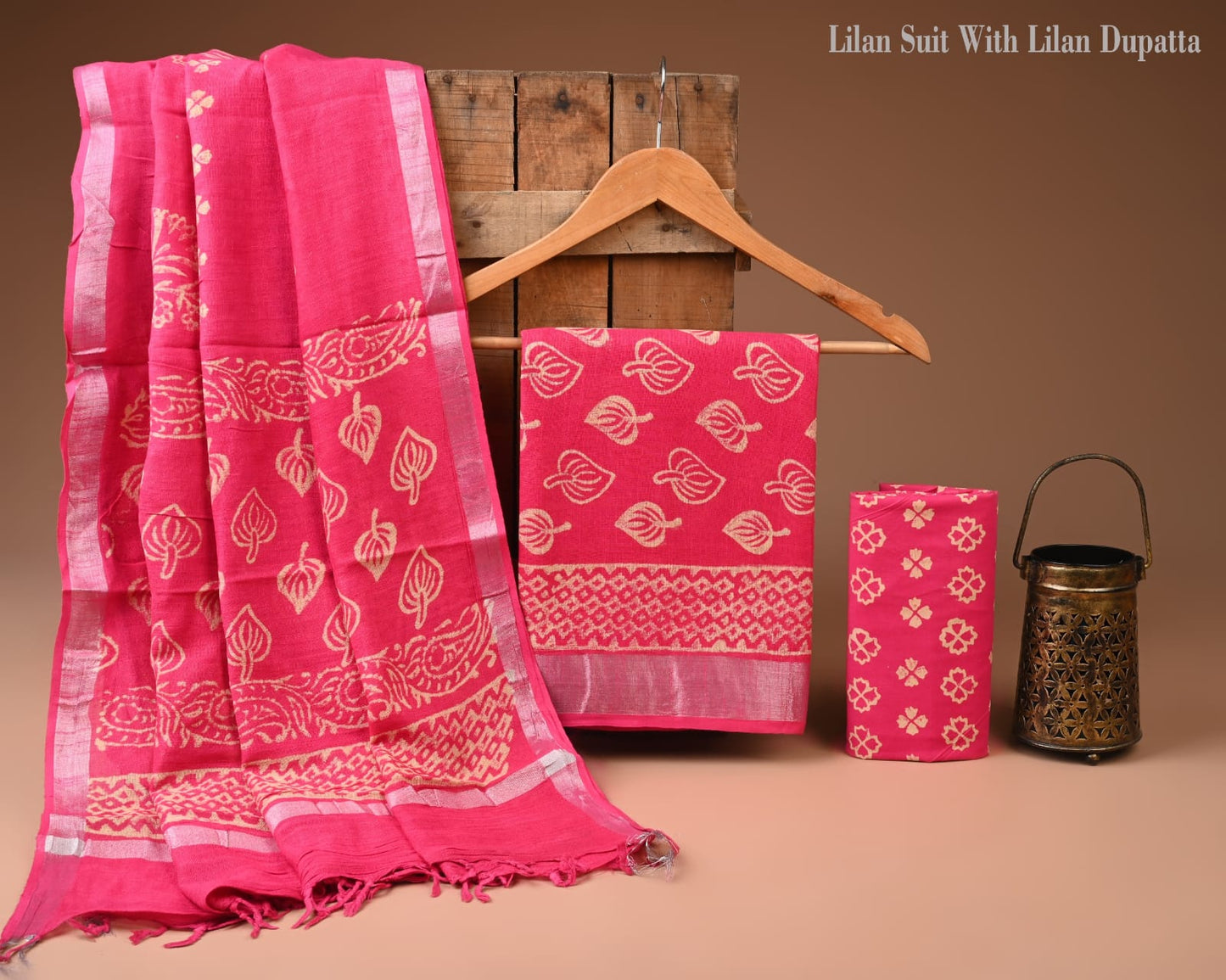 Premium Hand Block Print Lilen Suit with Lilen Dupatta