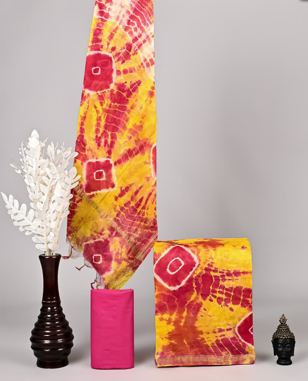 Pure Chanderi Silk Suit - A Blend Of Tradition & Grace