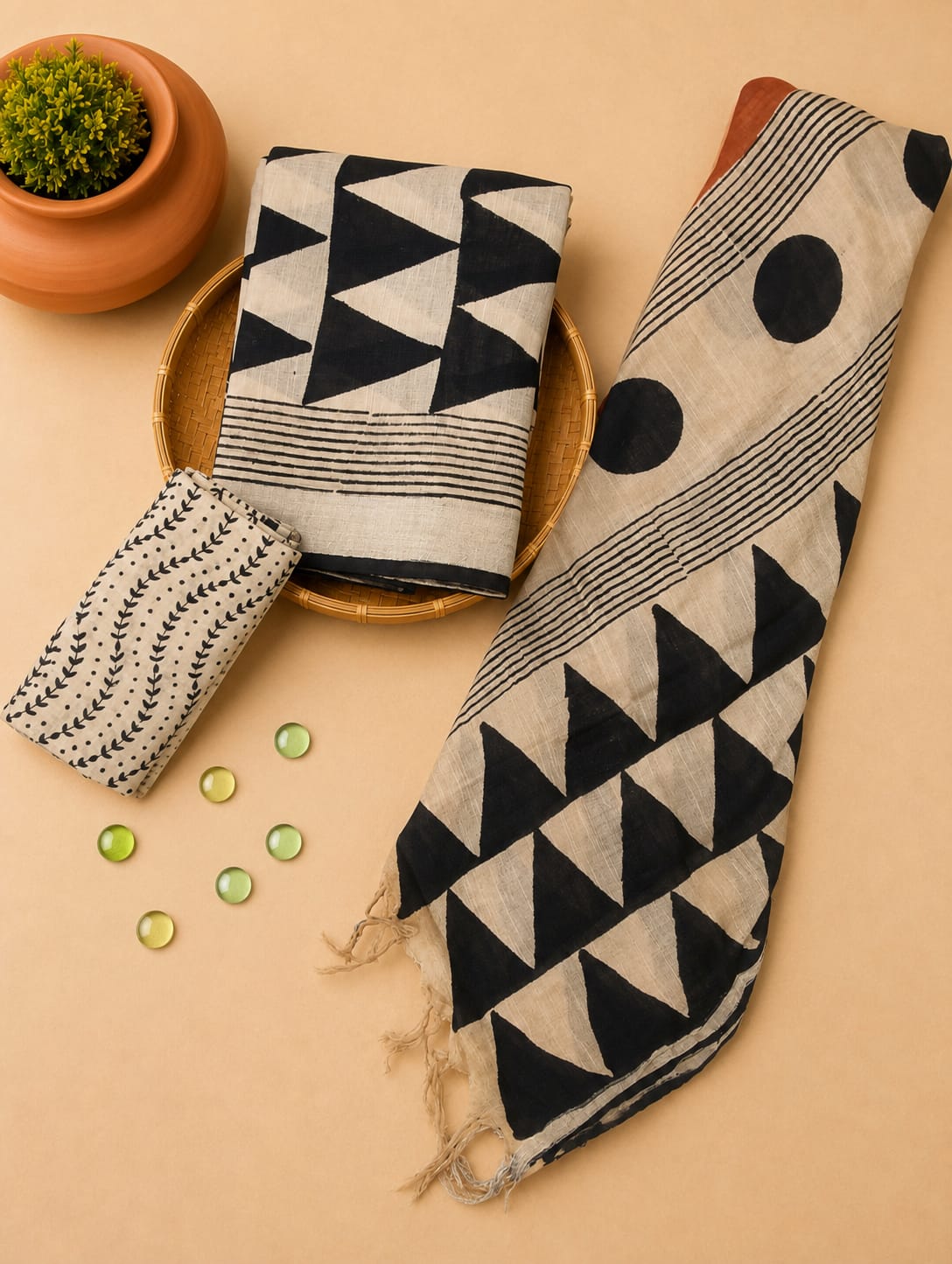 Hand Block Print Lilen Suit Set