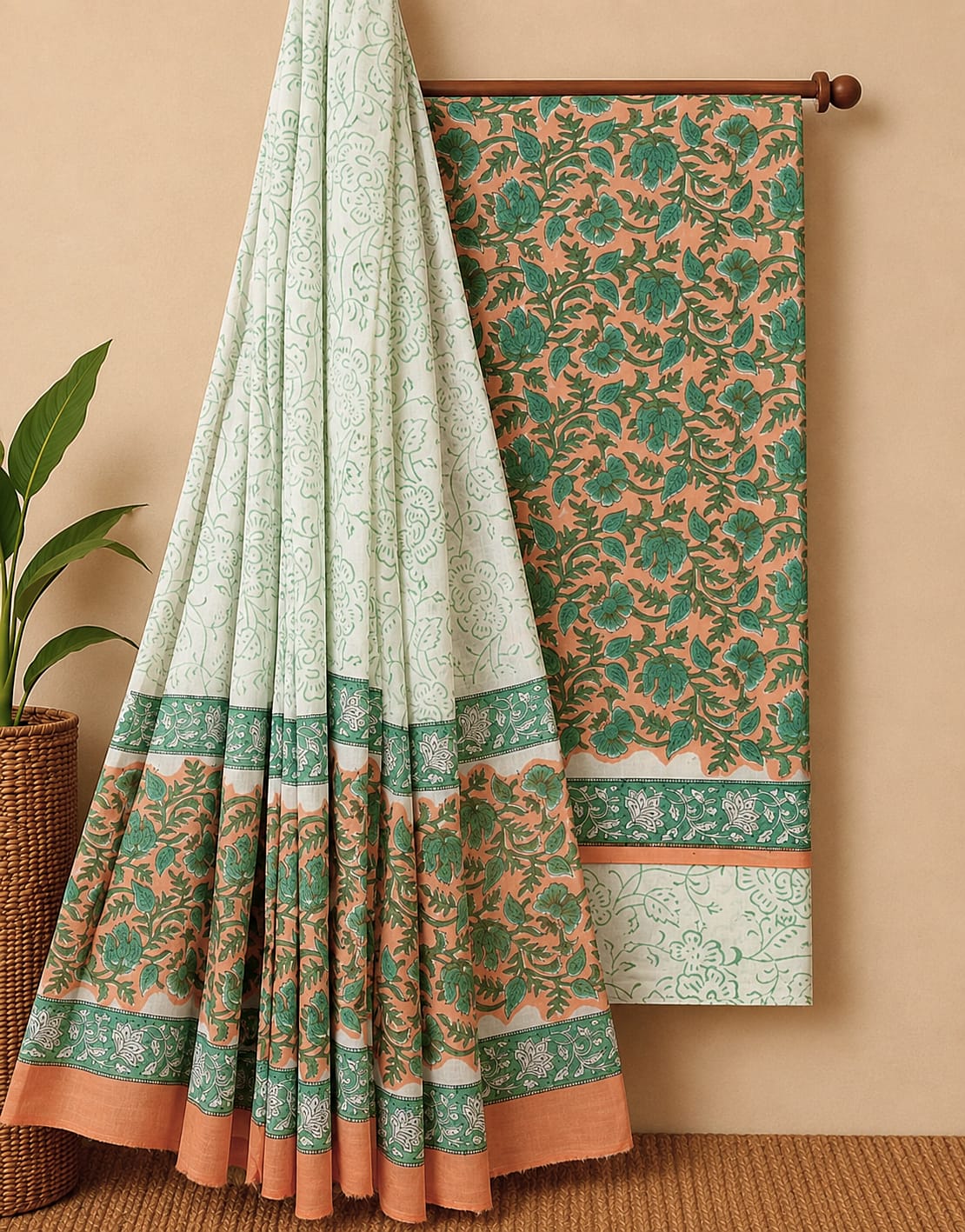 Hand Block Print Organic Cotton Suit With Cotton Dupatta 19