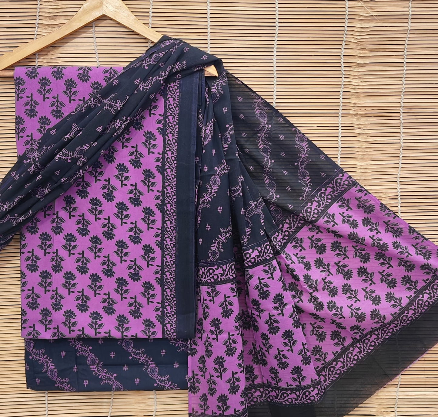 Organic Cotton Suit With Mulmul Dupatta