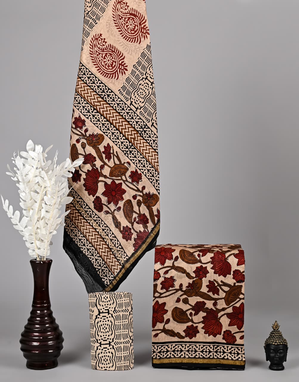 Handcrafted Chanderi Silk Suit With Subtle Zari Detailing