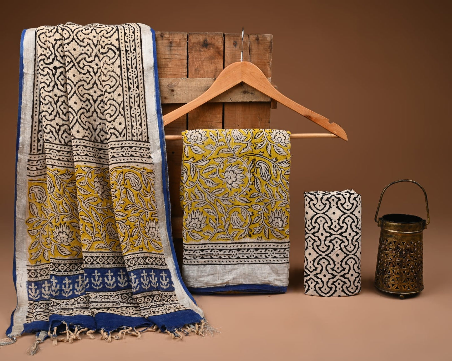 Premium Hand Block Print Lilen Suit With Lilen Dupatta