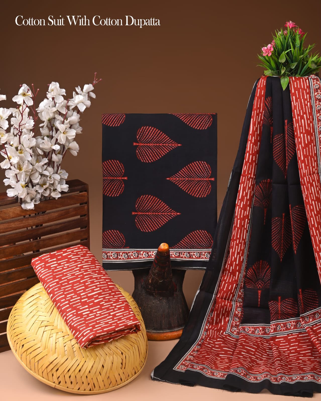 Sanganeri Print Soft Cotton With Mulmul Dupatta