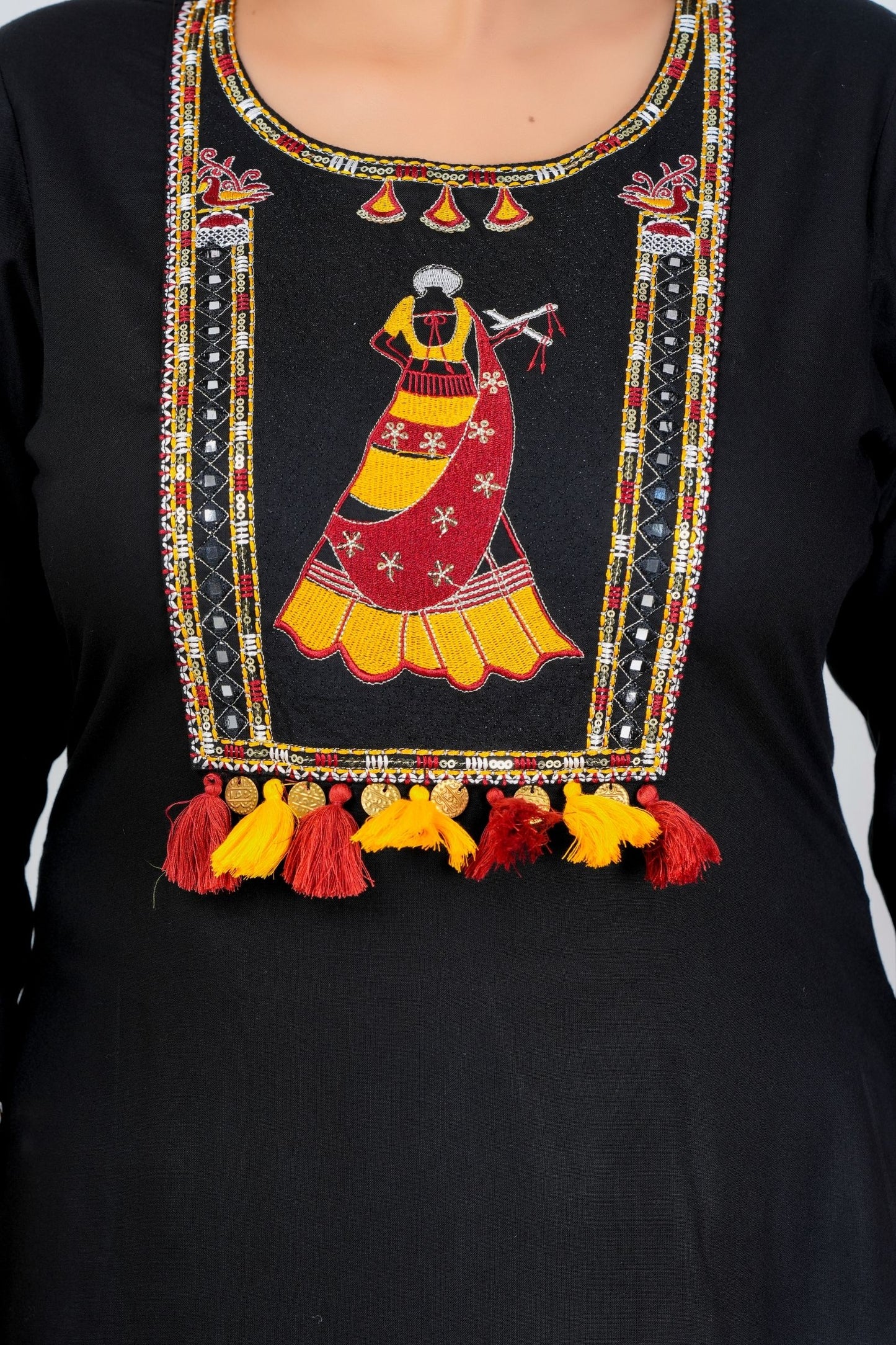 Pure Cotton Kurta With Trousers & Chiffon Dupatta