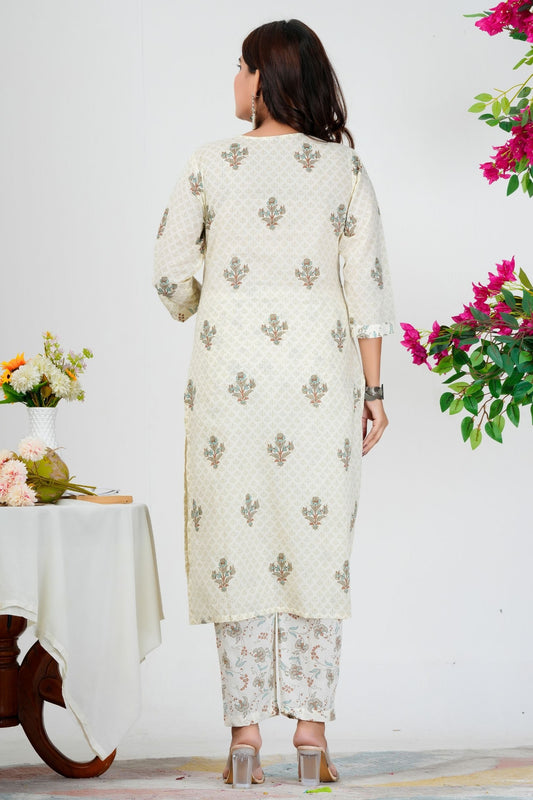 Fastive Shine Pure Cotton Kurta Set With Mulmul Dupatta