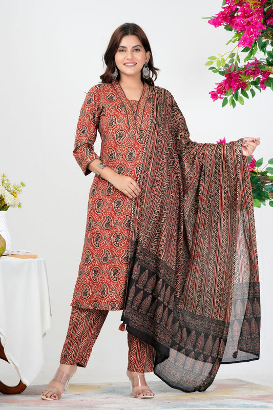 Summer Bloom Printed Cotton Kurta Set