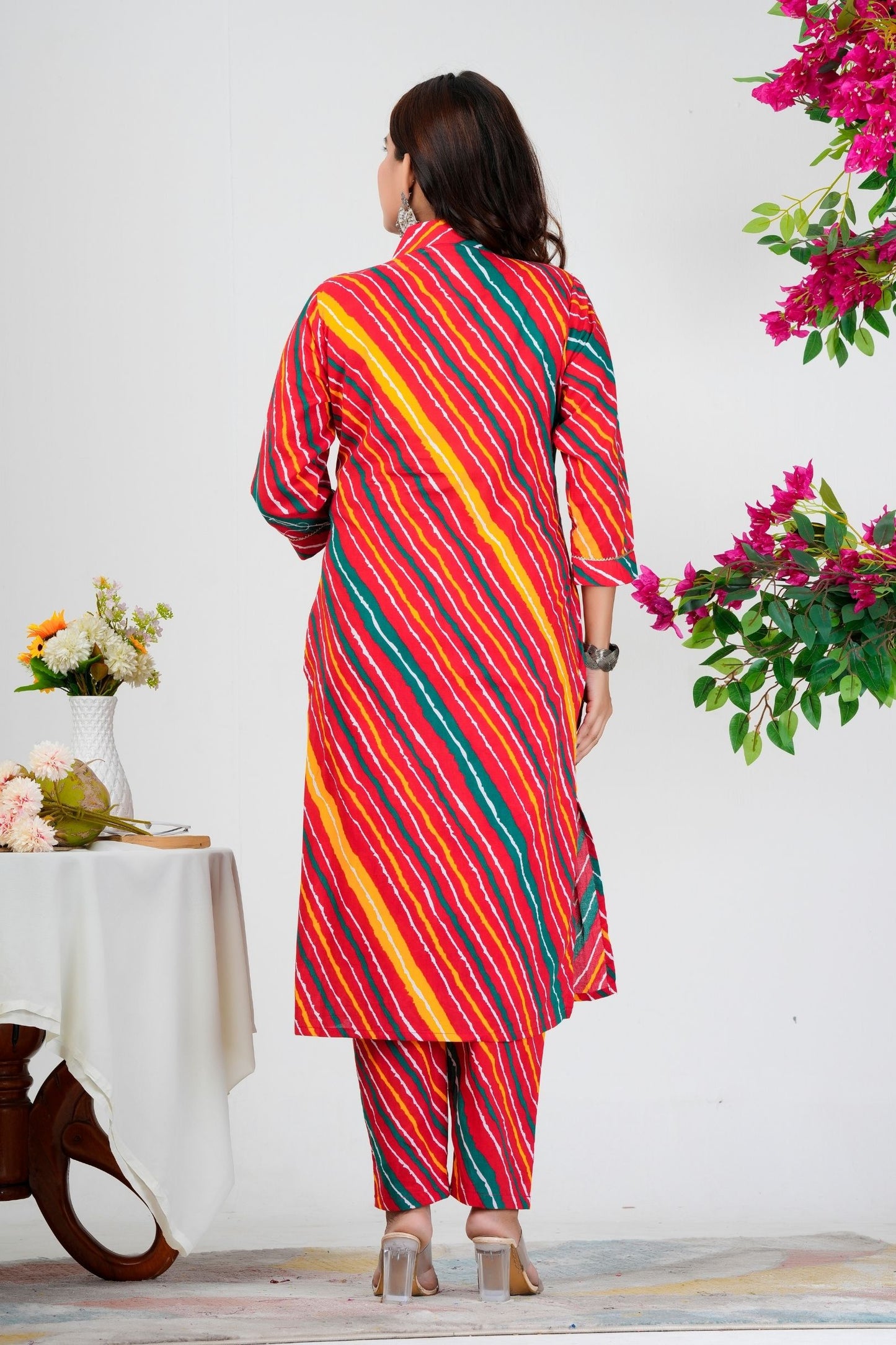 Jaipuri Lahriya Print Pure Cotton Kurta Set With Dupatta