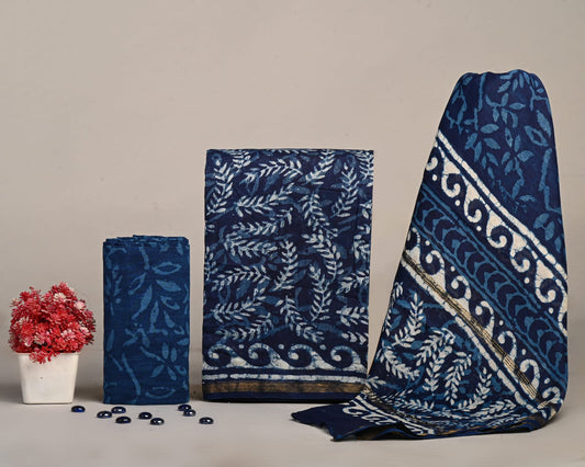 Royal Chanderi Silk Suit With Bagru Inspired Dabu Print