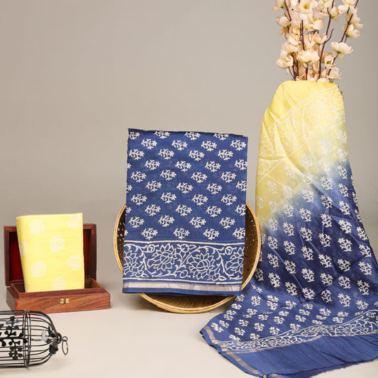 Royal Chanderi Silk Suit With Elegant Handwoven Dupatta