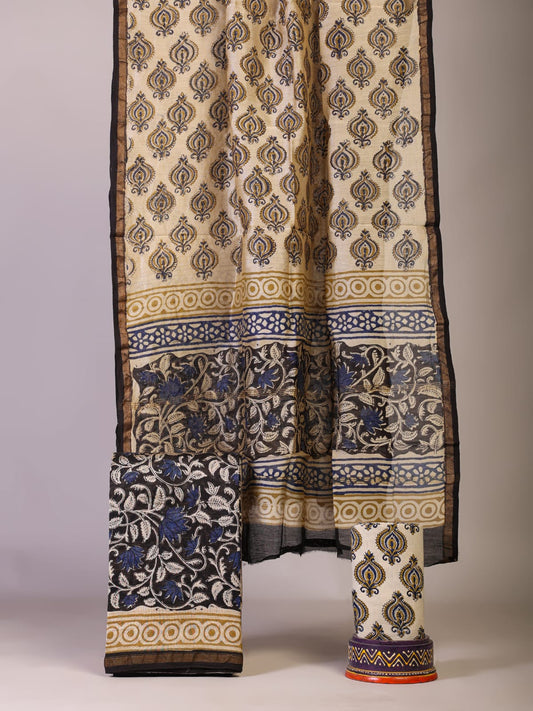 Sanganeri Print Chanderi Silk Suit Set