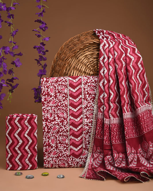 Exclusive New Cotton Suit With Gota patti Work.