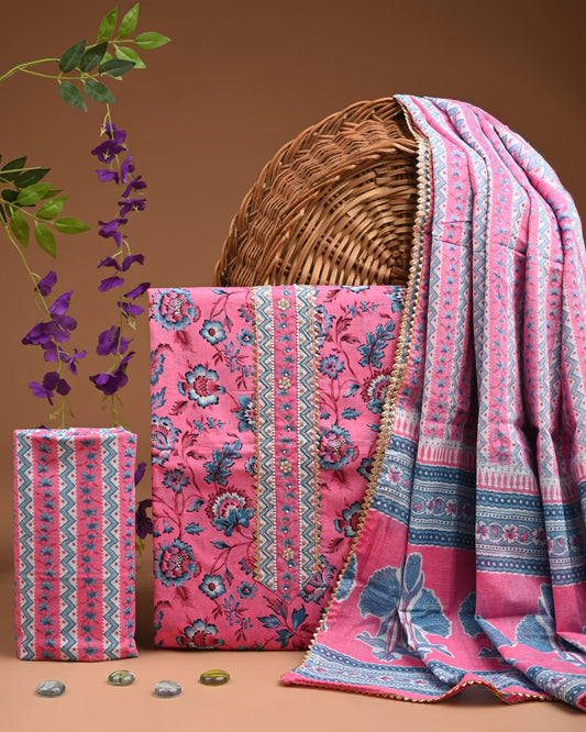 Exclusive New Cotton Suit With Gota Patti Work.