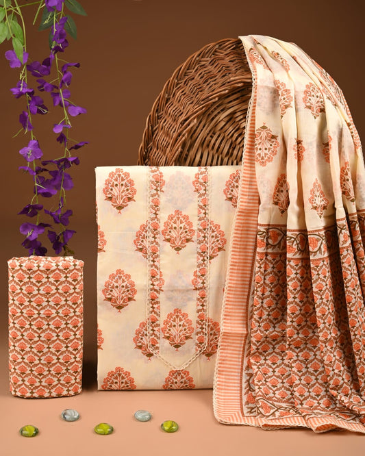 Cotton Suit With Gota Patti Work