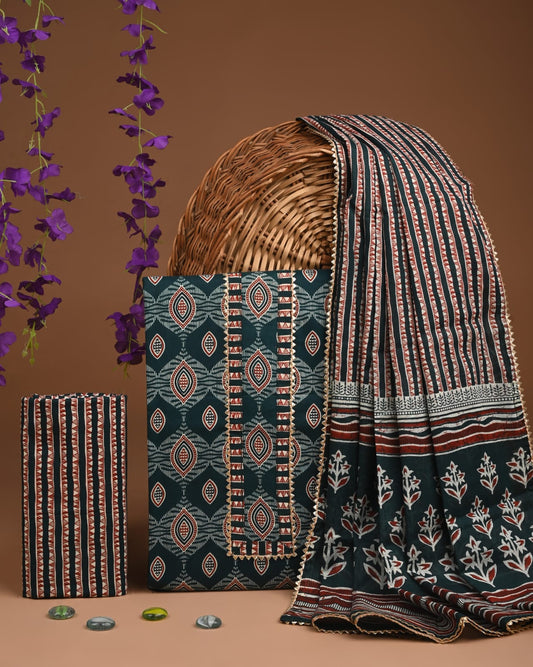 Exclusive New Cotton Suit With Gota Patti Work.