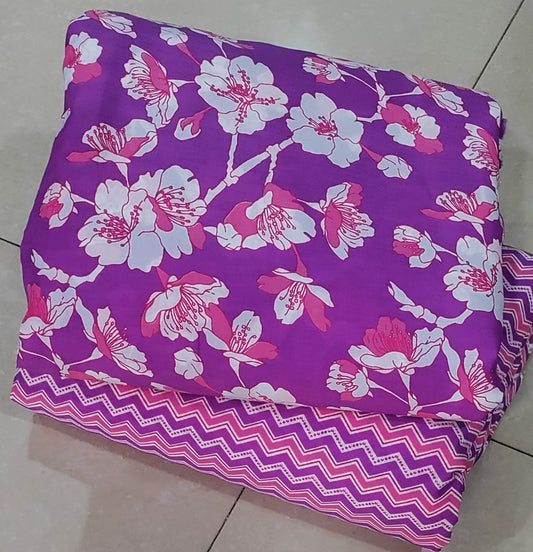 Premium Hand Block Printed Cotton Top & Bottom Suit Set (PCVTB10)