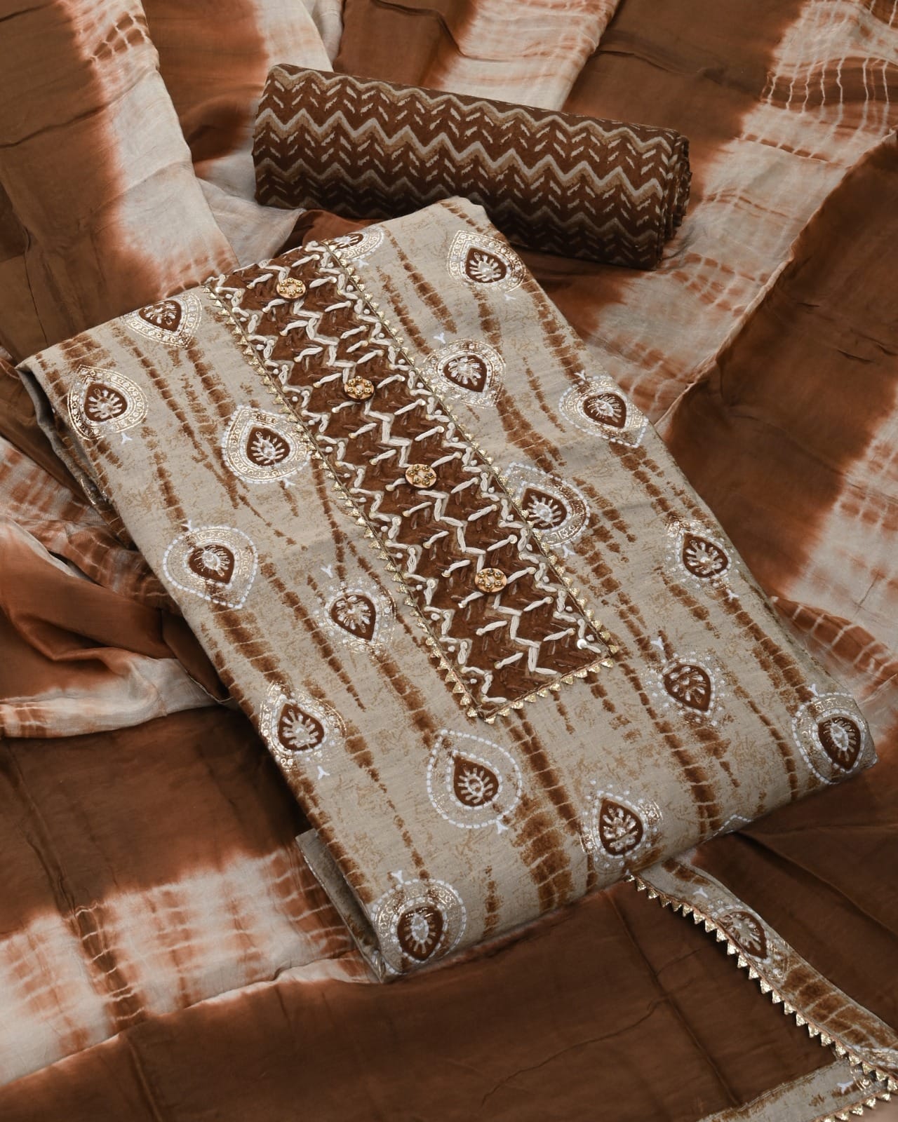 Multicolor Muslin Suit with Heavy Jardozi Work (PCVMSD11)