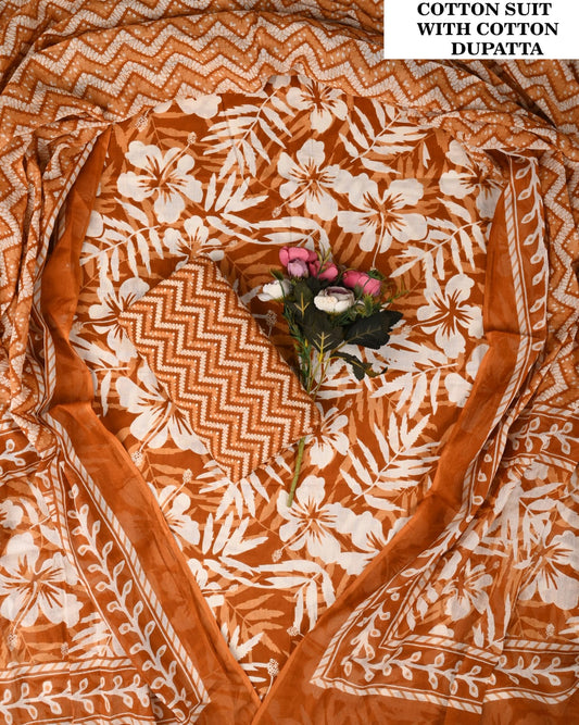 Exclusive Hand Block Print Organic Cotton Suit Set (PCVCSCD55)