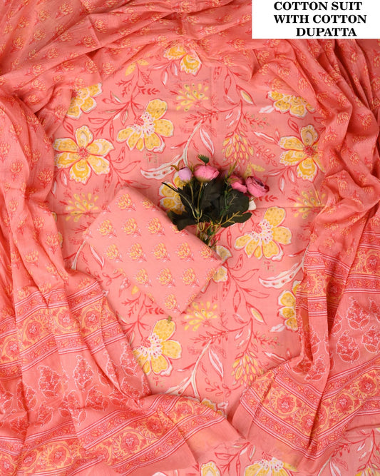 Sanganeri Printed Soft Cotton Suit Set (PCVCSCD49)