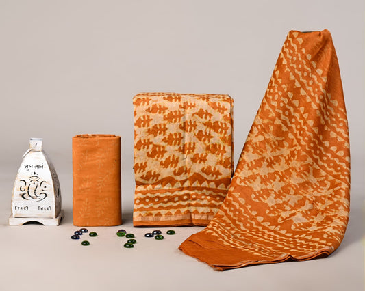 Premium Hand Block Printed Chanedri Silk Suit