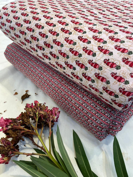 Premium Hand Block Printed Cotton Top & Bottom Suit Set (10)