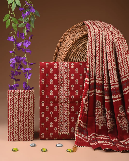 Bagru Print Cotton Suit With Gota Patti Work (24)