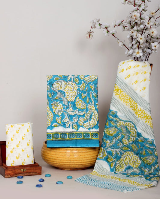 Exclusive Hand Block Print Cotton Suit With Dupatta